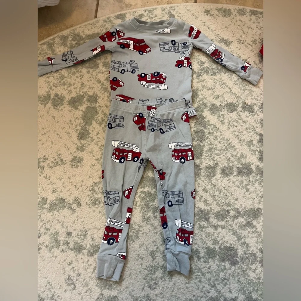 Carter’s Set of 4 Boys Dinosaur Safari Fire Truck Pajamas